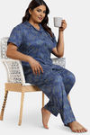 Zivame True Curv Mod Magic Knit Cotton Pyjama Set - Blue Depth — thumbnail 4